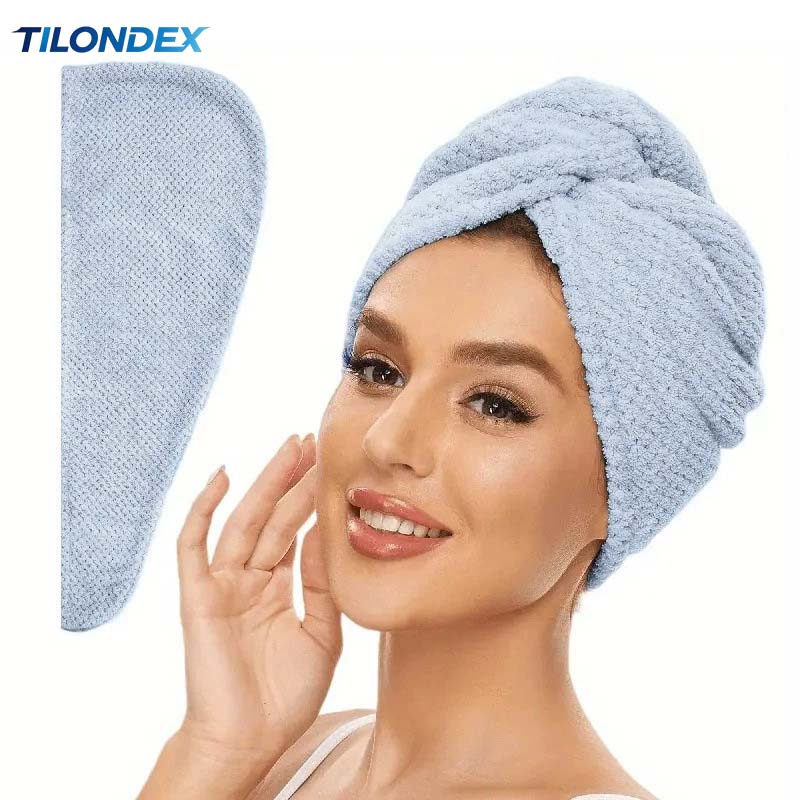 Hair Turban Towel - TILONDEX 1PC Gestreepte Koraal Fleece Haar