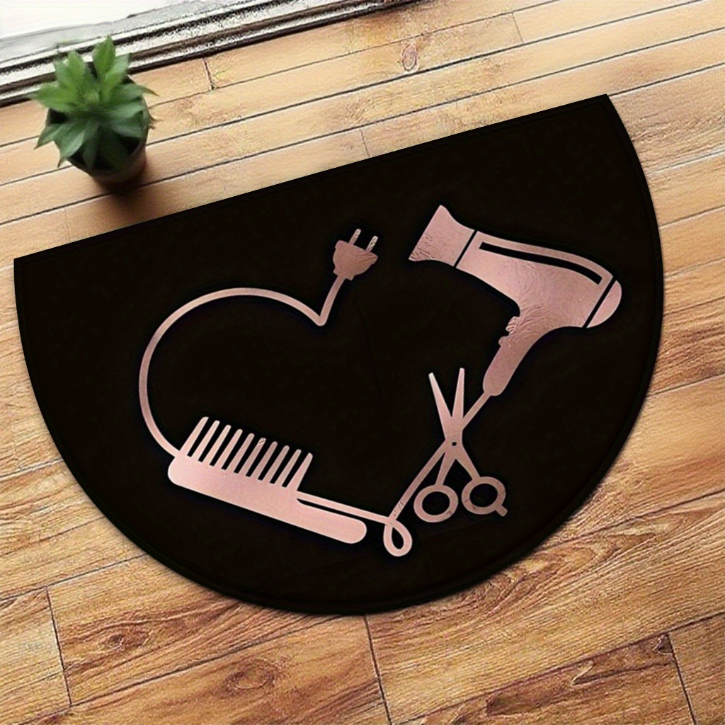 Hair Care Homemade - Haarverzorgingssymbool Deurmat Minimalistische lijntekeningen Zwarte achtergrond