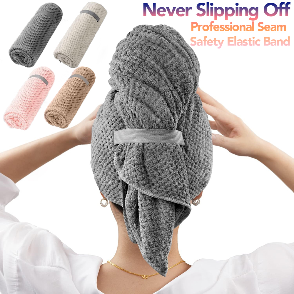 Hair Turban Towel - Microfiber haarhanddoek Extra grote wikkel Sneldrogende