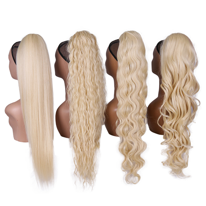 Braiding Hair Kanekalon - Blonde synthetische paardenstaart, lang golvend gevlochten
