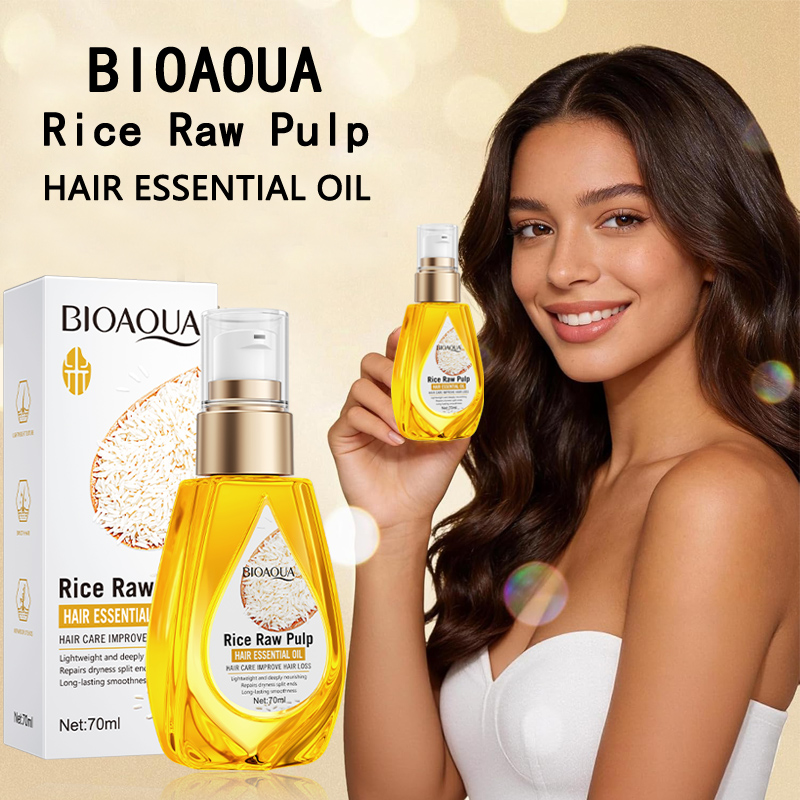 Hair Care For Dry And Frizzy Hair - Rijstpap haarverzorging essentiële olie, gladmakende en