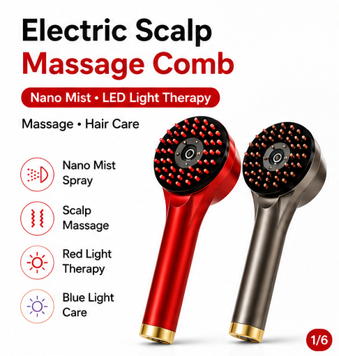 Hair Care Homemade - 4-in-1 Elektrische Scalp Massager Kam Nano