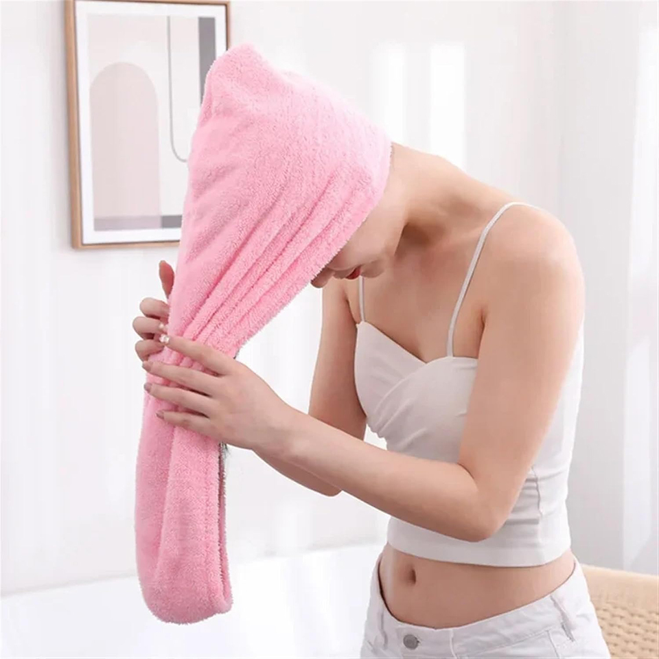 Hair Turban Towel - 1PC Coral Fleece Haarhanddoek Wrap Dames