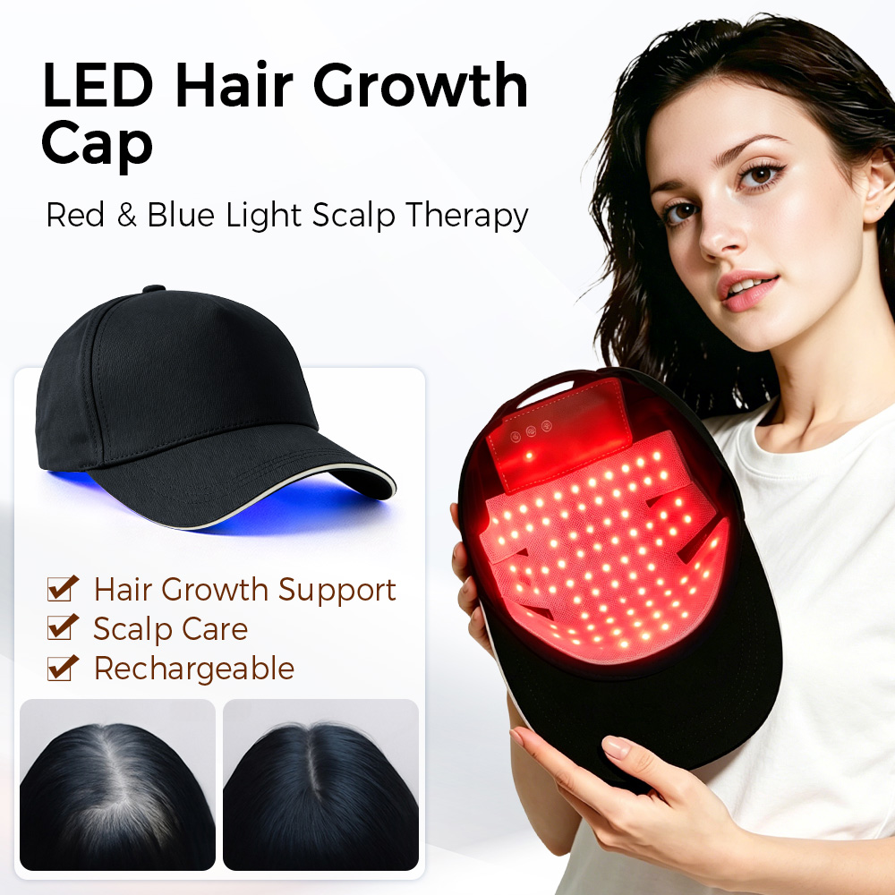 Hair Care Routine - LED Haar Groei Cap Rood Blauw