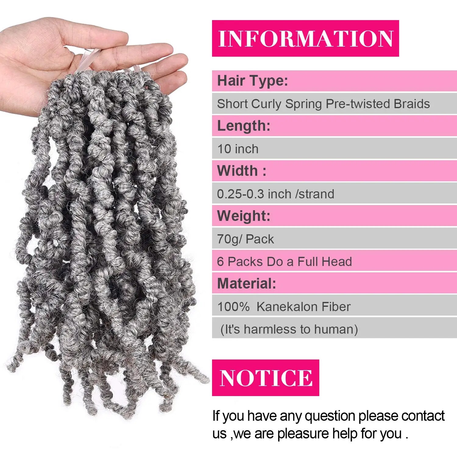 10 inch kort krullend lente vo - Braiding Hair Kanekalon recensie en prijs