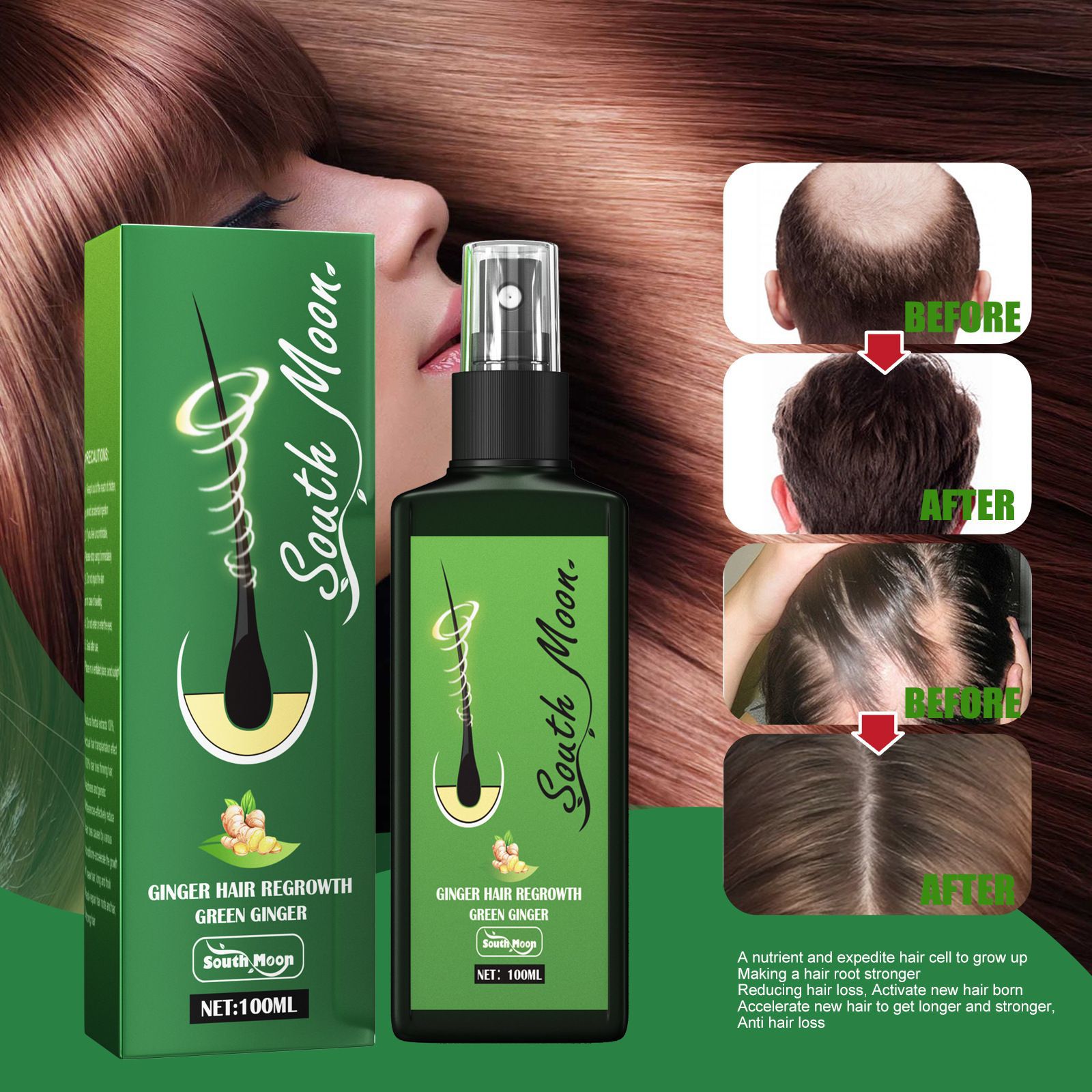 South Moon Ginger Haar Groei S - Hair Care Natural Products recensie en prijs
